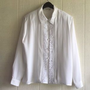 Vintage Victorian prairie style embroidered blouse